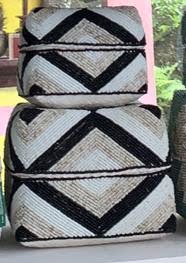 BS Anugerah Monte box 2 set 13 & 16 cm , white black and brown