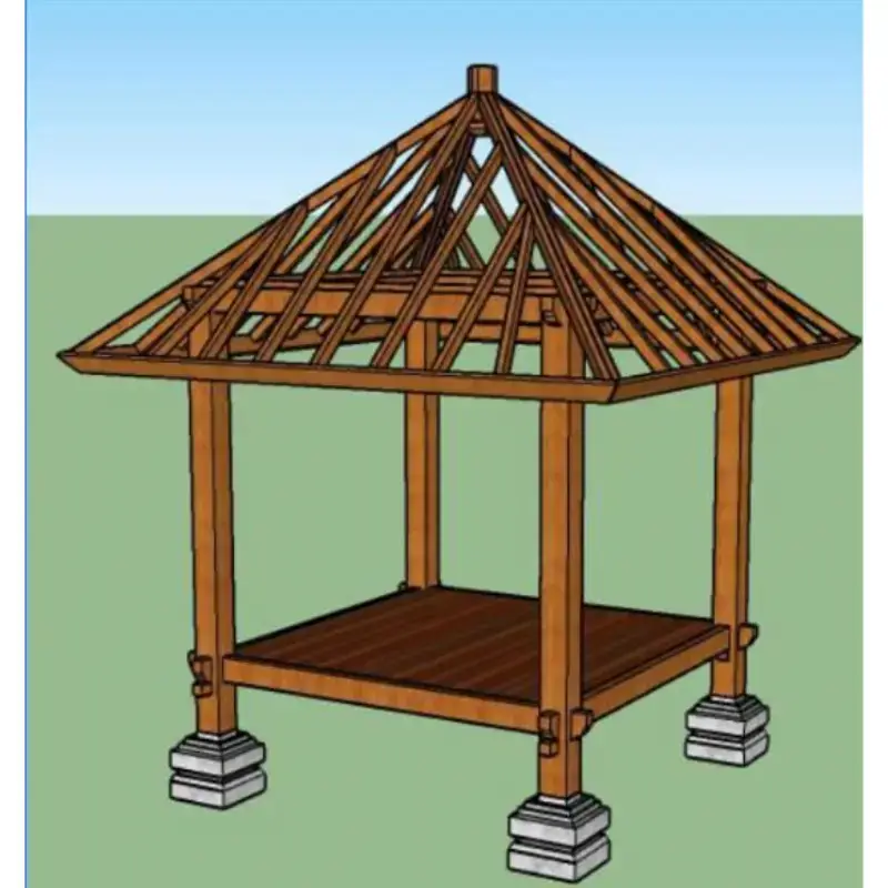 Teak Wood Gazebo with Bali Style 1 – Image 2