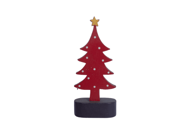 Wooden Christmas Tree Red