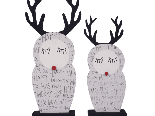 Set Of Two Christmas Deer With Stand