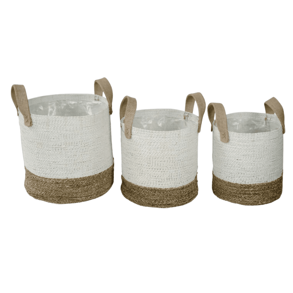 Set of 3 Seagrass Round Basket