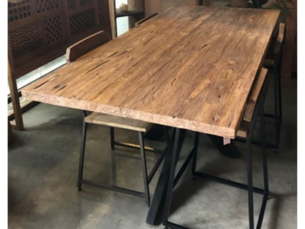 Table leg X top natural shape 5 cm