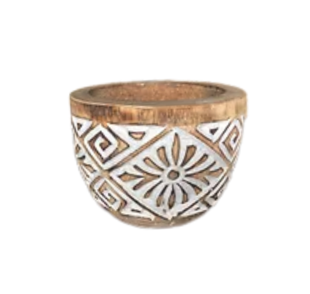 Palm Carved mug -Mug en Palmier Sculpté Tribal - Image 3