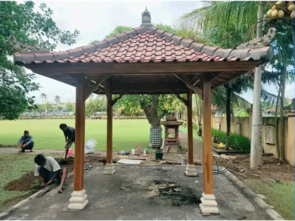 Teak Wood Gazebo with Bali Style 32