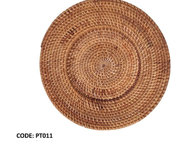 Petite assiette en rotin marron