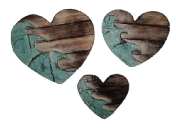 Green Wooden Heart