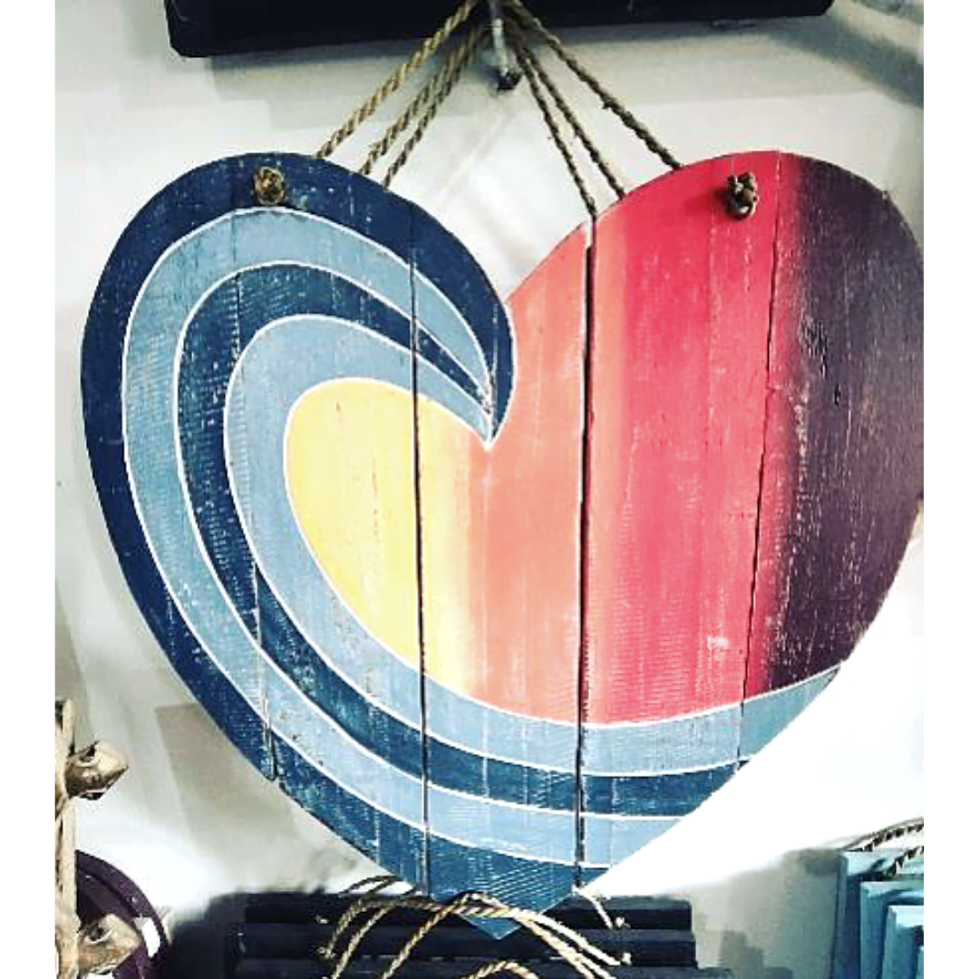Sunset Wooden Heart