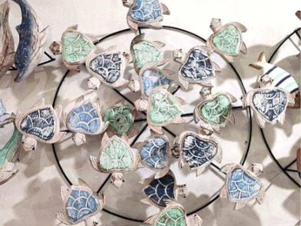 Wall Decoration Of  A  Group Of Dark Blue, Blue, Green,Turtle