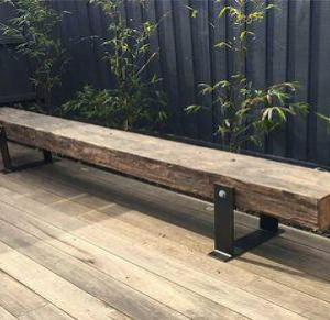 Banc bois sur pieds métalliques