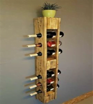 Wall mounted rustic wooden bottle rack - RACK BOTTLE
