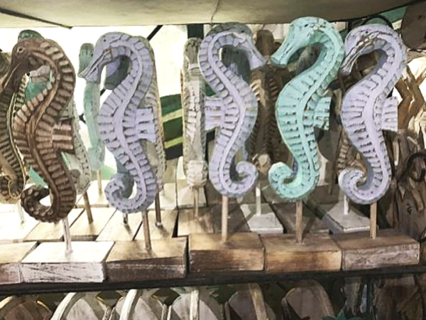 Standing Wooden Sea Horse