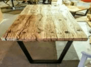 Grande Table de Salle à manger bois pieds métalliques