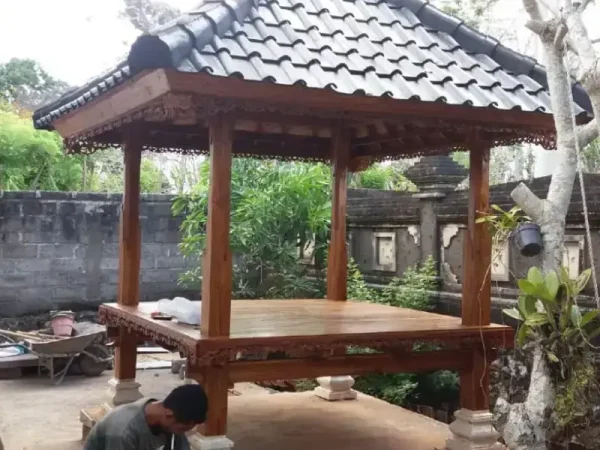 Teak Wood Gazebo with Bali Style 41
