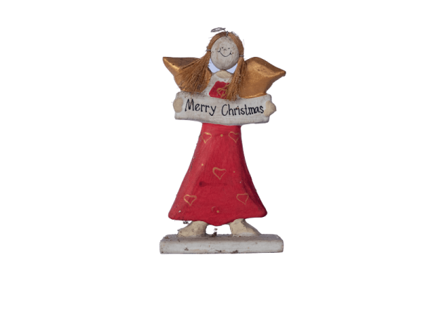 Wooden Angel Merry Christmas