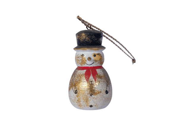 Wooden Snowman Xmas Ornament