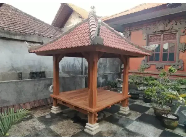 Teak Wood Gazebo with Bali Style 58