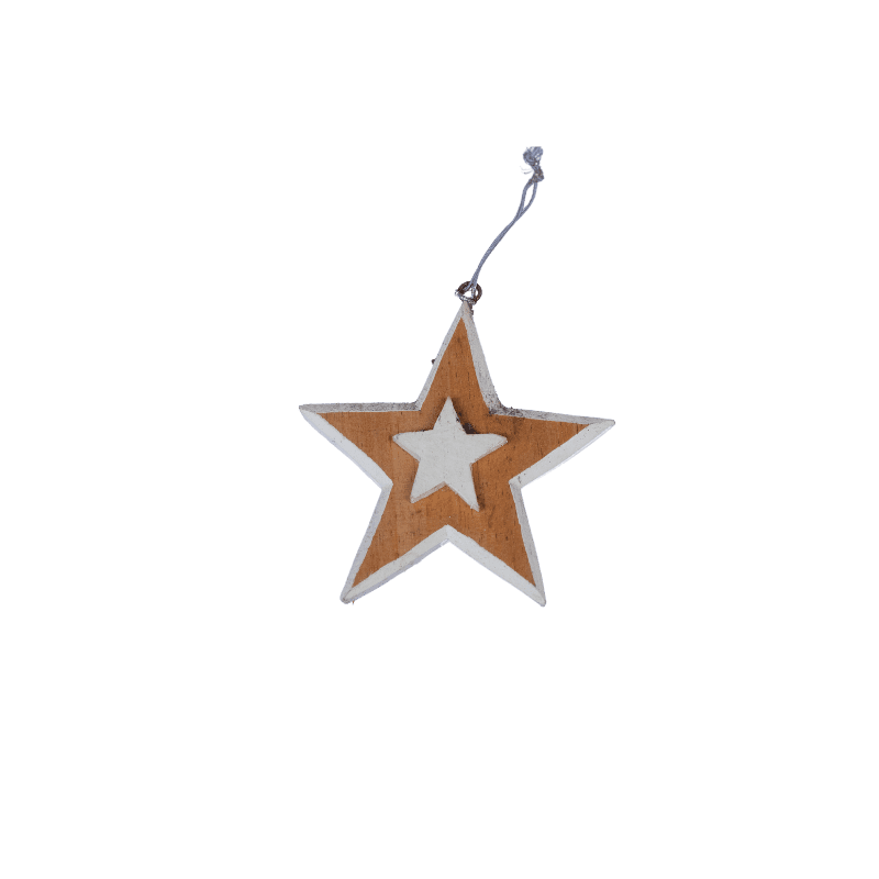Wooden Star Xmas Ornament