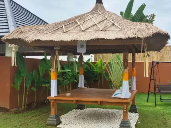 Teak Wood Gazebo with Bali Style 62