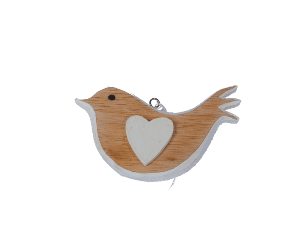 Wooden Bird Xmas Ornament