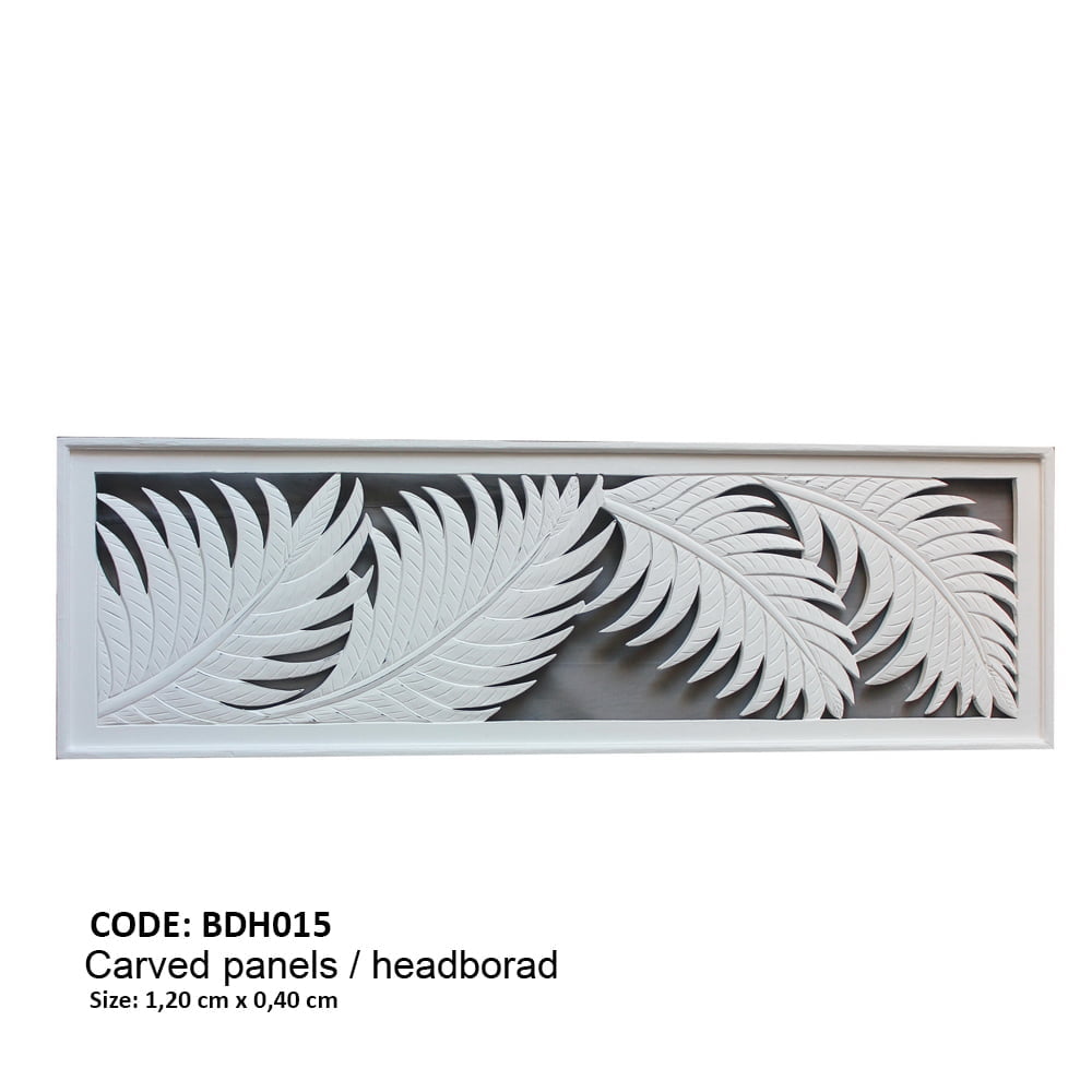 Sculpture feuilles de palmiers murale noir et blanc