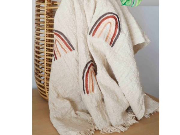 Throw With Rainbow  Motif