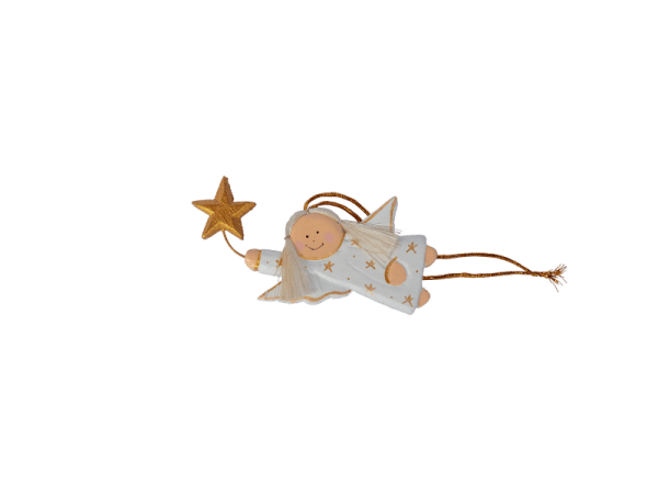 Angel Fly With Star Xmas Ornament
