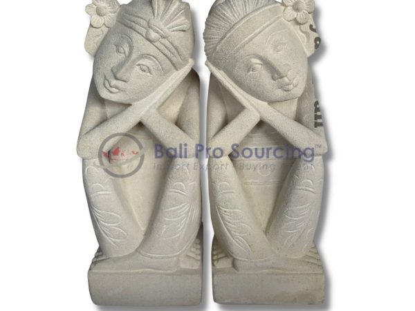 A Set Of 2 Balinese Men Statue