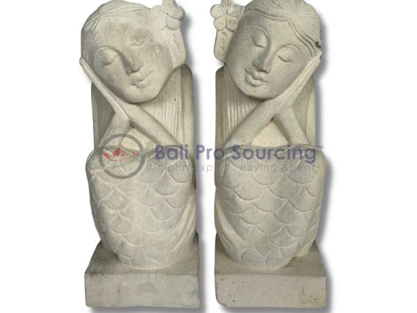 A Set Of 2 Mermaid Statue No.1