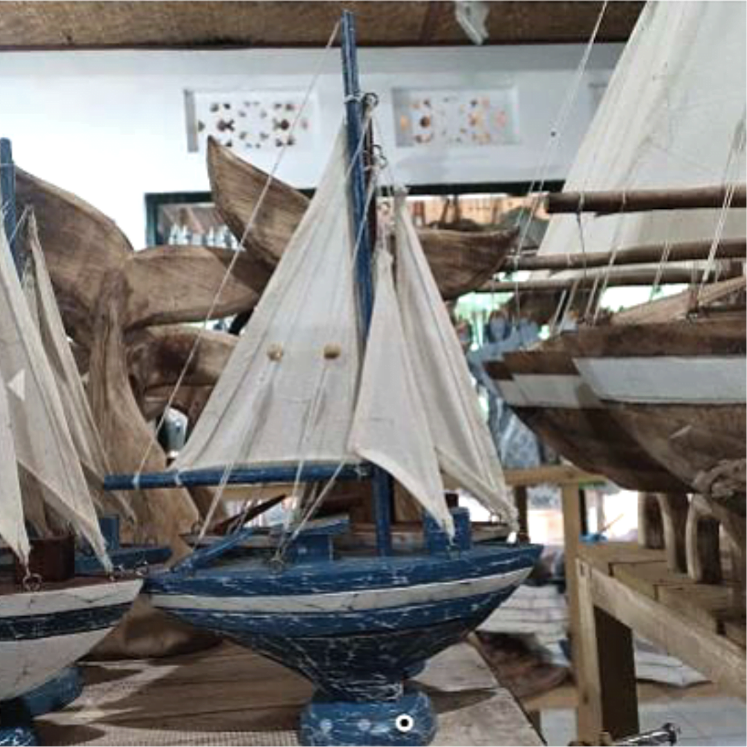 A Set Of 3 Wooden Boat Sail