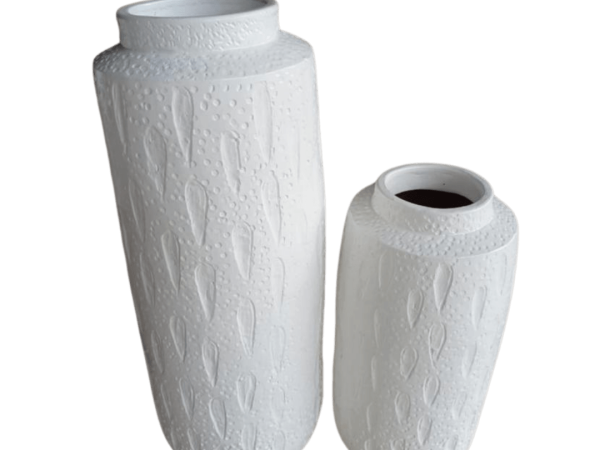A Set of 2 White Pot Lombok