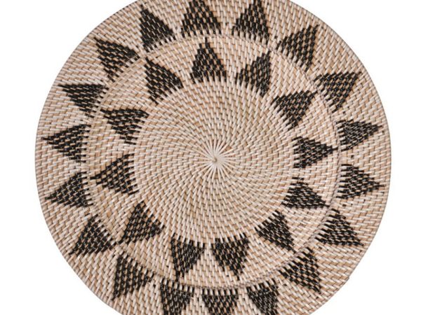 Assiette avec motifs rotin