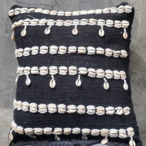 Black Lined Sea Shell pillow cover