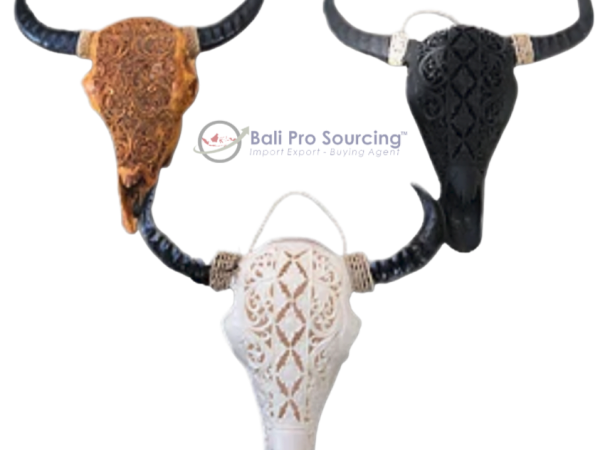 Cow's Skull Resin Tribal carved