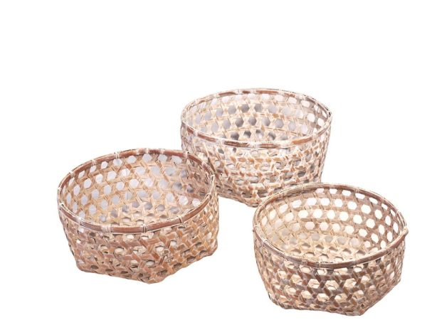 Ensemble De 3 Paniers En Bambou Clair
