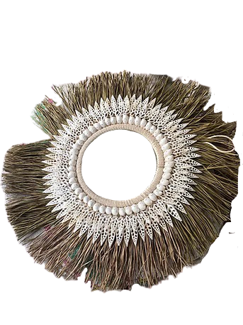 Grass Mirror With Sea Shells