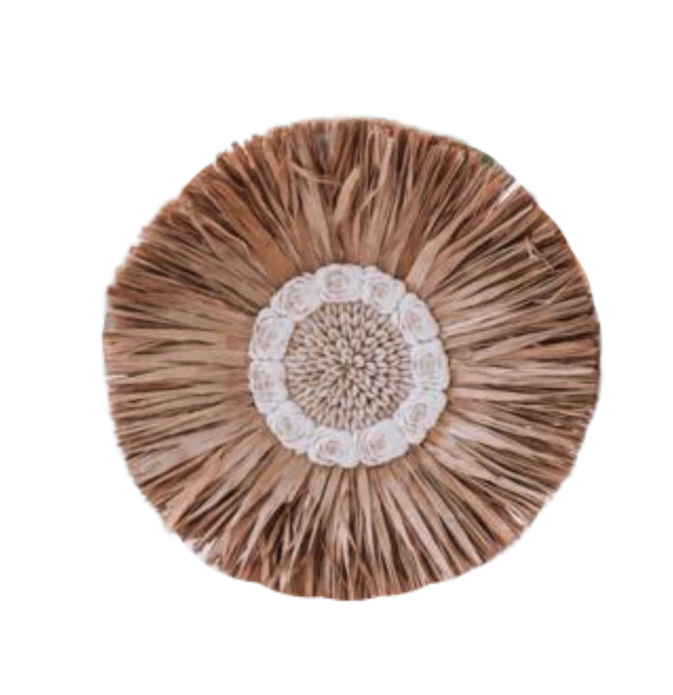 Grass Wall Decor With Sea Shells