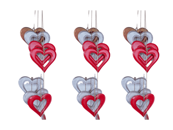 Hanging Wooden Shape of Love (4 pcs)