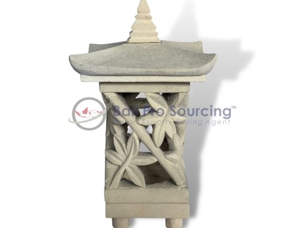 Japanese Lamp Bamboo Leaves Carved