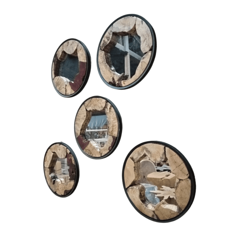 Jawa Tamarin Wooden Round Mirror