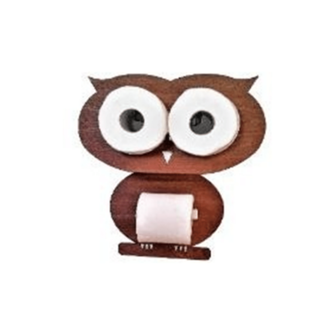 Owls Wooden Toilet Paper Holder Decoration