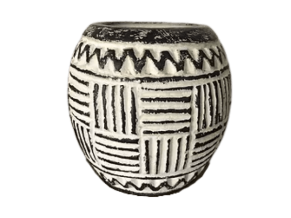 Palm Carved Candle -Pot Sculpté Tribal Bougie