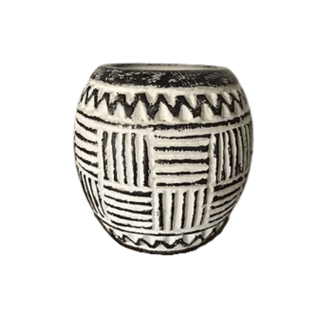 Palm Carved Candle -Pot Sculpté Tribal Bougie