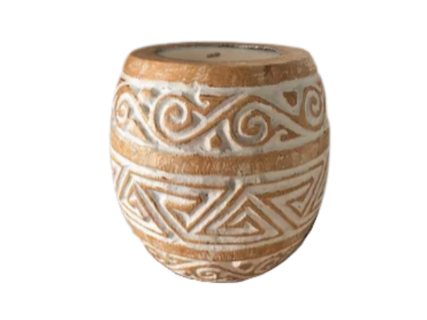 Palm Carved Candle - Vasque Sculptée Tribal Bougie