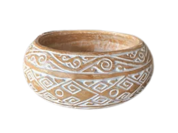 Palm Carved bowl - Plat en Palmier sculpté  Tribal