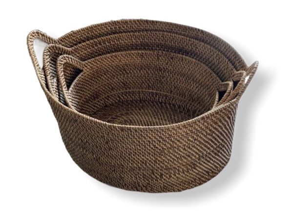 Rattan basket set 3