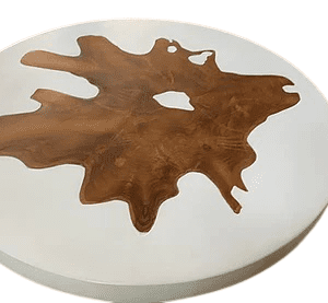 Round Table wood with resin