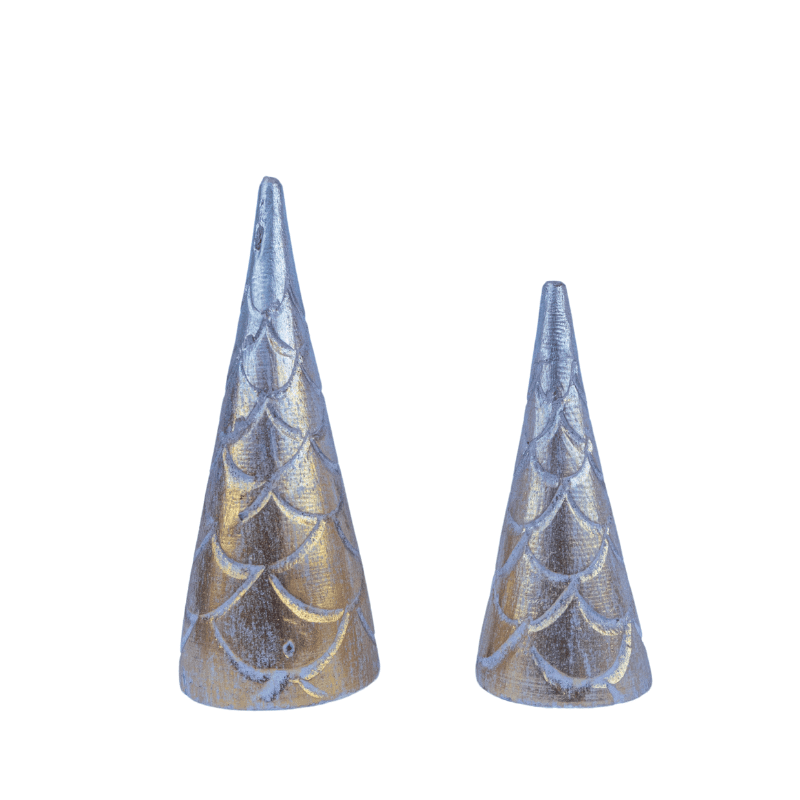 Set of 3 Wooden Cone - Image 2