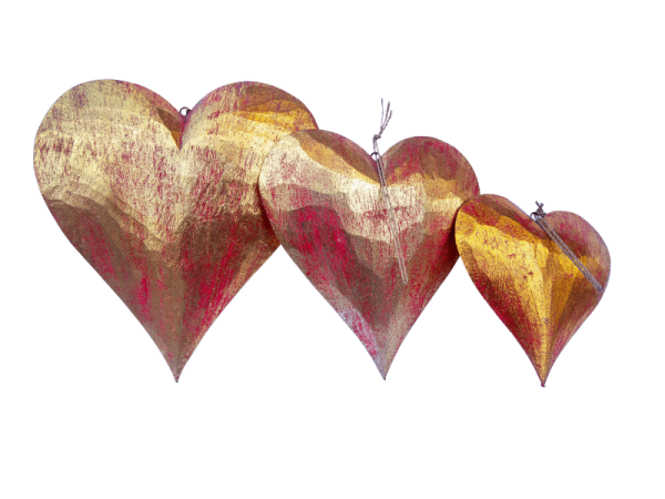 Set of 3 Wooden With Shape of Love