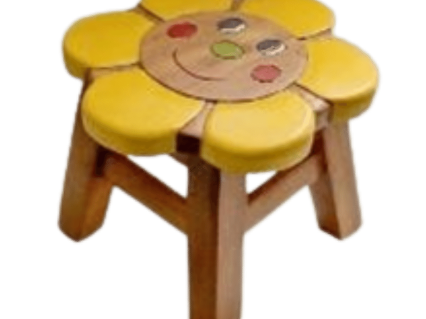 Sun Flower With Smile Wooden Chair Decoration