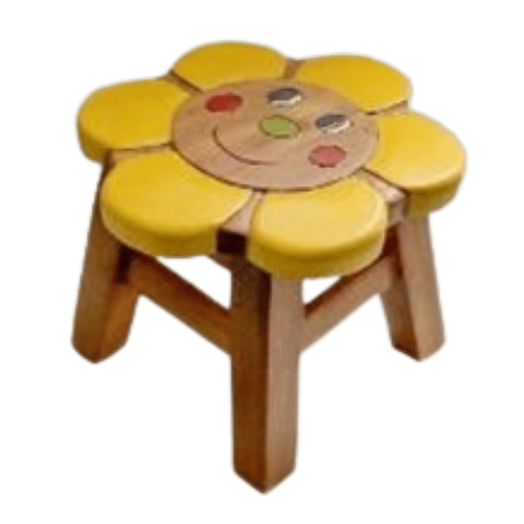 Sun Flower With Smile Wooden Chair Decoration